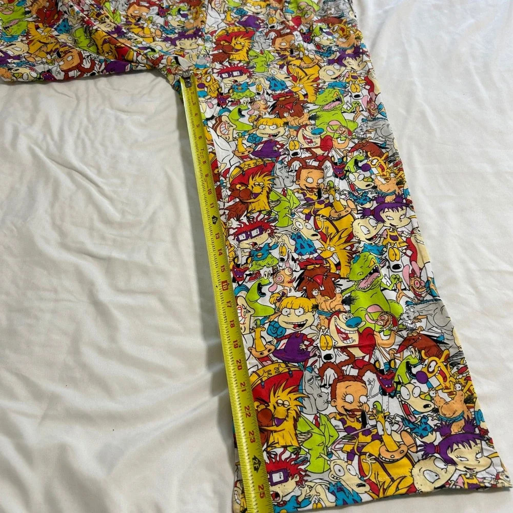 Nickelodeon 90s Cartoon Collage Pajama Pants Mens‎ 2XL Rugrats Ren Stimpy Cotton